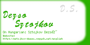 dezso sztojkov business card